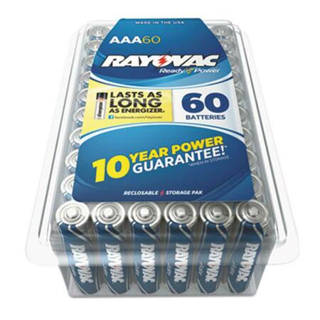 RAYOVAC Alkaline Battery - AAA, 60 per Pack, 60PK 82460PPTJ